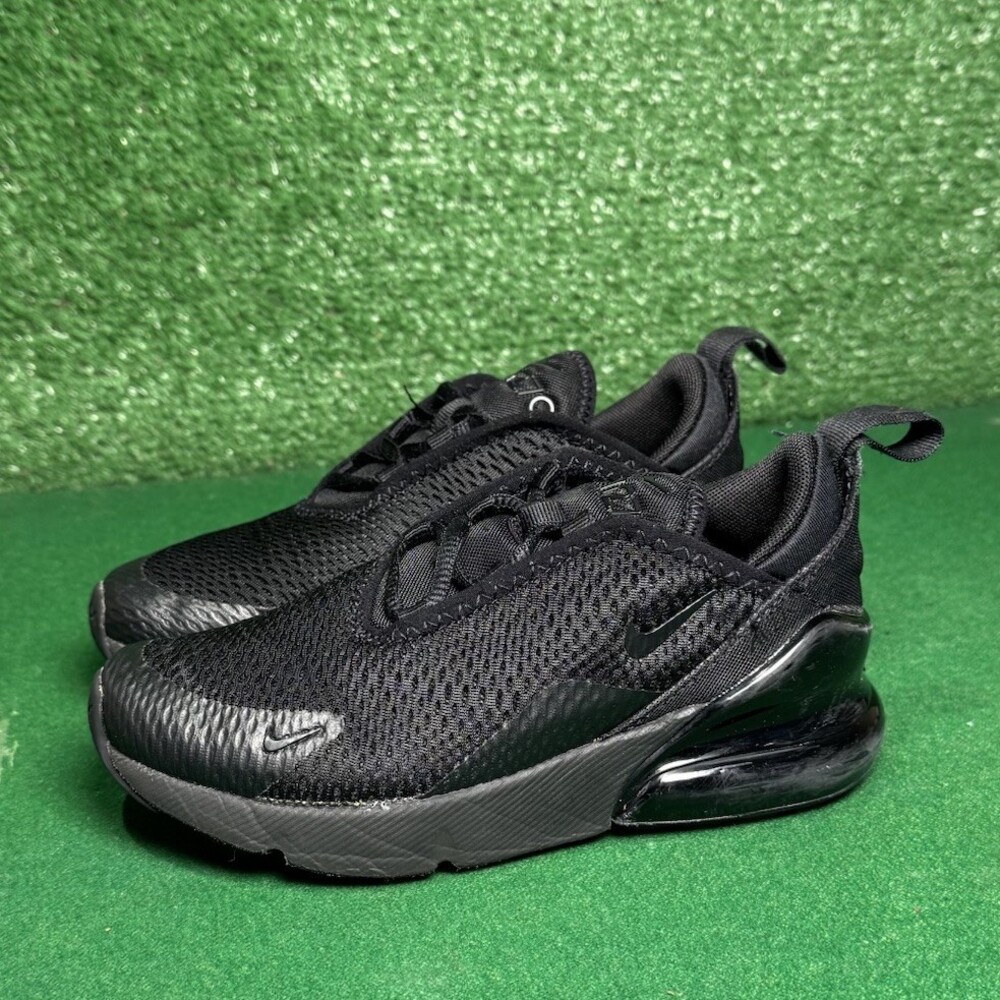 Nike Air Max 270 Triple Black AO2372-006 Preschool Kids Size 12C
